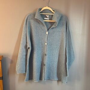 EUC Margaret O'Leary handknit mohair sweater *slate blue * sz 2
